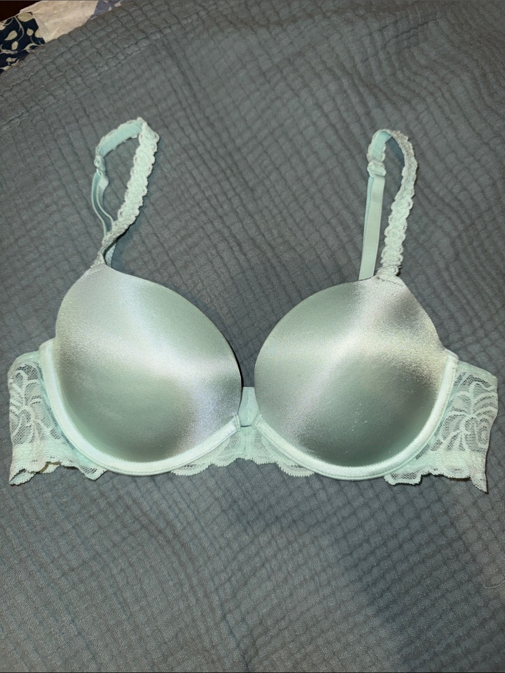 Light Mint Lace Trim Push-Up Bra - Women Intimates & Sleepwear